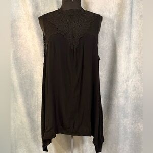 Torrid Black Sharkbite Sleeveless High Neck Top